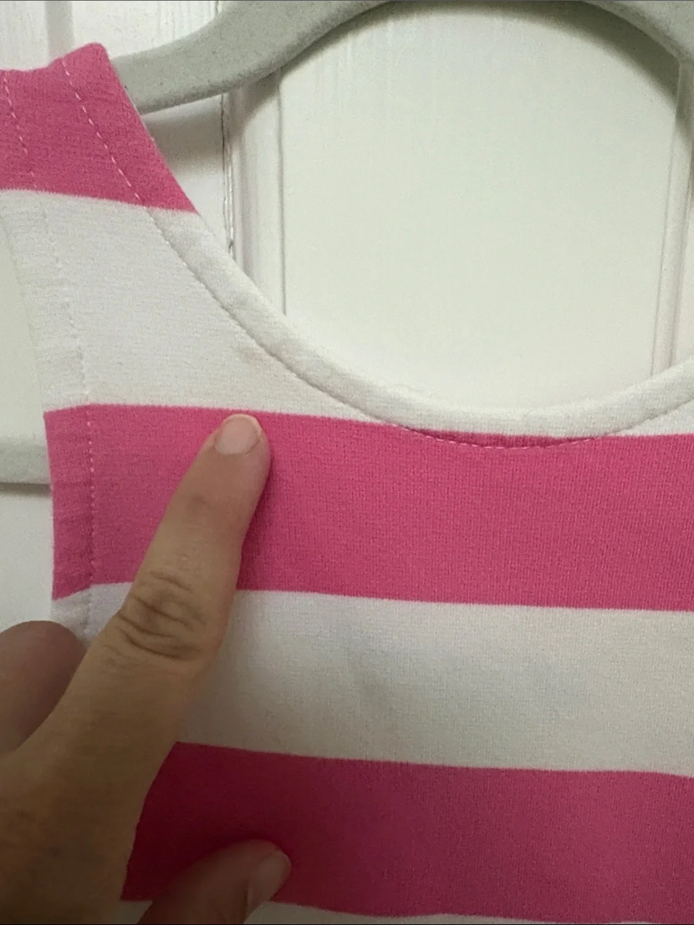 4T: Ralph Lauren Pink and White Striped Girls Scalloped Dress: summer, vacation
